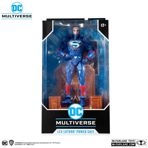 DC MULTIVERSE 7IN LEX LUTHOR IN POWER SUIT BLUE W/ THRONE AF