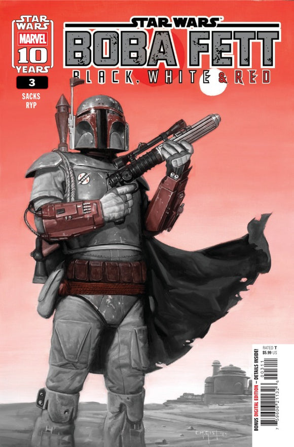 STAR WARS BOBA FETT BLACK WHITE & RED #3 CVR A E.M. GIST